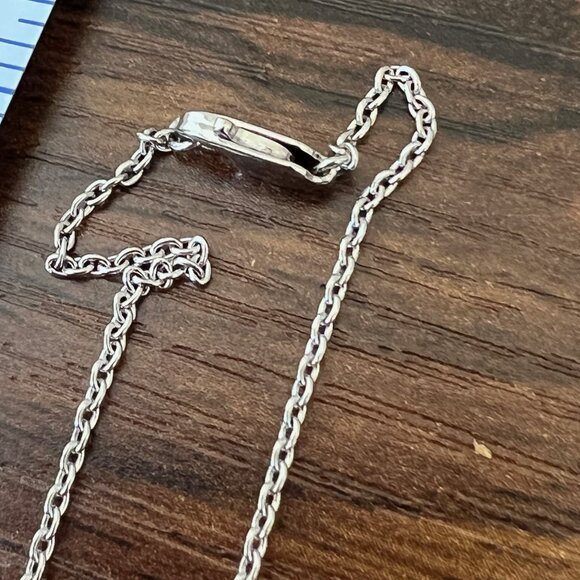 Infinity necklace sterling silver 18 inch chain with 3 round diamond accents 925 - Picture 5 of 13